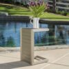 Aluminum Outdoor Side Table, C Shaped End Table, Outside Small Table For Patio - Silver - Image 6
