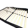 King Size Upholstered Platform Bed Frame With LED Lighting, Bluetooth Connection To Play Music Control, Backrest Vibration Massage, Curve Design, Wood Slat Support, Exhibited Speakers - Black - Image 8