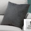 Pillows, Square, Insert Included, Decorative Throw, Hypoallergenic - Gray - Image 2