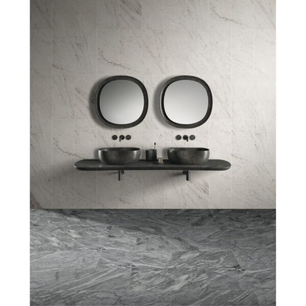 Snow Mountain Marble Tiles For Wall Decoration FS Textured Stone (Set of 4) - White / Natural