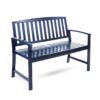 Farmhouse Style Loja Bench Indoor / Outdoor Acacia Wood - Blue - Image 6