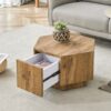 Hexagonal Coffee Table With Drawers - Wood - Image 2
