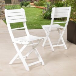 Outdoor Folding Dining Chair (Set of 2) - White