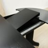 Dining Table For Farmhouse Kitchen Expandable Oval Table Top With Removable Leaf Trestle X Shaped Base - Black - Image 24