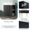 Bathroom Vanity, Combo Cabinet, Bathroom Storage Cabinet, Single Ceramic Sink, Right Side Storage - Black - Image 3