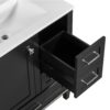 Bathroom Vanity, Modern Bathroom Cabinet With Sink Combo Set, Bathroom Storage Cabinet With A Soft Closing Door And 3 Drawers, Solid Wood Frame - Black - Image 16