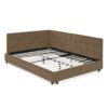 Mid Century Full Size Upholstered Bed Frame With Tufted Backrest And Armrests - Brown - Image 12