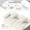 Modern Oversized Modular Sectional Sofa With 2 Chaise Lounge And 2 Armrest, Sparkling Chenille Fabric Soft Cushion Sofa With 4 Pillows, 4 Pieces Diy Combination Tufted Sofa, No Assembly Required - Beige - Image 16