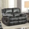 Zuriel - Synthetic Leather Recliner Loveseat - Black - Image 4