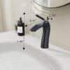 Contemporary Single Handle Lavatory Basin Sink Faucet Brass - Matte Black - Image 3