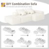 Modern Oversized Modular Sectional Sofa With Ottoman, Seat, Chaise Lounge And Armrest, Sparkling Chenille Fabric Soft Cushion Sofa With 4 Pillows, 4 Pieces Diy Combination Tufted Sofa, No Assembly Required - Beige - Image 16
