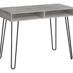 Computer Desk, Home Office, Laptop, Left, Right Set-Up, Storage Drawers, Work, Contemporary & Modern - Gray