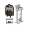 Portable Garment Rack, Clothes Valet Stand With Storage Organizer - White - Image 4