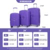 Expandable Hardshell Suitcase Double Spinner Wheels Pp Luggage Sets Lightweight Durable Suitcase & Tsa Lock, 3 Piece Set (20/24/28) - Purple - Image 3