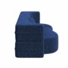 Modern Floor Sofa With 2 Pillows, Convertible Teddy Fabric Foam Filled Sleeper Sofa Bed, Full Size Folding Mattress For Living Room Guest Bed, Playroom, No Assembly Required - Blue - Image 10