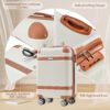 Hardshell Luggage Sets 3 Piece Carry - On Suitcase Double Spinner Wheels With Tsa Lock - White - Image 5