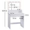 Vanity Desk With Mirror And Lights, Dressing Table With Large Drawer, 2 Level Storage Dresser & 3 Lighting Modes Adjustable Brightness, Suitable For Bedroom - White - Image 6