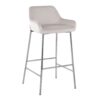 Daniella - Contemporary Fixed Height Bar Stool (Set of 2) - Chrome / White - Image 2