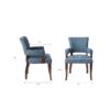 Arm Dining Chair With Brass Nail Head Detailing - Blue - Image 3