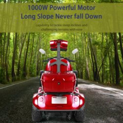 Fat Tire Scooter With Comfortable Seat And Adjust Seat And Front Handle - Red