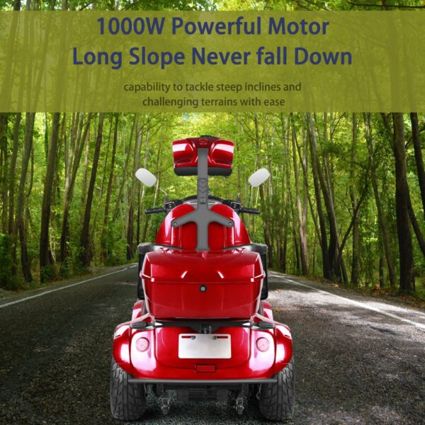 Fat Tire Scooter With Comfortable Seat And Adjust Seat And Front Handle - Red