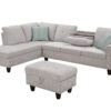 Alger - 98" Wide Left Hand Facing Sofa & Chaise With Ottoman - Light Gray - Image 13