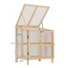 2 Tier Foldable Cold Frame Greenhouse, Portable Wooden Greenhouse Garden Cold Frame Raised Planter Box With Shelves - Natural Wood - Image 3
