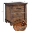 Drawer Reclaimed Solid Wood Framhouse Nightstand - Natural - Image 6