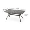 Celestine - Outdoor Cast Aluminum Dining Table With Floral Lattice Design And Umbrella Holder - Bronze - Image 3