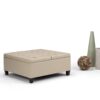 Harrison - Coffee Table Storage Ottoman - Satin Cream - Image 9