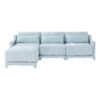 3 Seater Chenille Sofa With Movable Ottomans High Resilience Sponge Easy Install - Sky Blue - Image 22