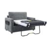 Twin Size Sofa Bed Sleeper Sofa Loveseat Sofa With Foldable Mattress, USB Ports, Side Table & Storage Pocket - Gray - Image 12