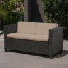 Puerta - Loveseat Outdoor Seating With Water Resistant Cushions - Dark Brown - Image 4
