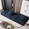 Modern Oversized Modular Sectional Sofa With 2 Ottoman And 2 Seat, Sparkling Chenille Fabric Soft Cushion Sofa With 4 Pillows, 4 Pieces Diy Combination Tufted Sofa, No Assembly Required - Blue - Image 13