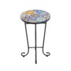 Vibrant French Country Patio Side Table Ceramic Tile And Iron Frame - Colorful / Black - Image 7