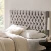 Queen Size Headboard With Button Tufting - Light Gray - Image 9