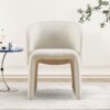 Modern Accent Chair White Single Sofa Chair, Upholstered Side Chair Teddy Comfy Chair For Dining Room / Bedroom / Living Room / Reception 1 Piece - Off White - Image 2