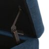 Hyatt - Suede Storage Ottoman With Tufted Top And Dark Wooden Legs - Navy Blue - Image 12