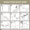 Double Sliding Shower Door, Semi Frameless Bypass Bathroom Sliding Door With 1 / 4" (6Mm) Tempered Glass For Walk In Shower - Brushed Gold - Image 8