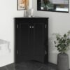 Triangle Bathroom Storage Cabinet With Adjustable Shelves, Freestanding Floor Cabinet For Home Kitchen - Black - Image 21