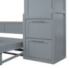 Queen Size Murphy Wall Bed With Closet And Drawers - Gray - Image 7