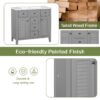 Bathroom Vanity Without Sink, Cabinet Base Only, Two Cabinets And Five Drawers, Solid Wood Frame - Gray - Image 3