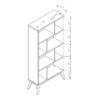 Mid-Century Modern 4 Tier Bookcase Bookshelf Display Storage - Distressed Gray - Image 5