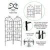 4 Pack Metal Garden Trellis Rustproof Trellis For Climbing Plant Outdoor Flower Support - Black - Image 16