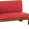 Brava - X Back Corner Bench L With Coffee Table - Red - Image 4
