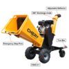 6'' 420Cc 15Hp Pull Start Gas Powered 4 - Wheels Chipper Shredder Mulcher With Towbar / Stop Bar - Yellow - Image 6