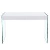Elegant And Clear Tempered Glass Coffee Table With Storage - White - Image 14
