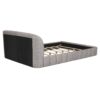 Queen Size Upholstered Platform Bed, Polyester - Gray - Image 4