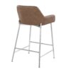 Daniella - Contemporary Fixed Height Counter Stool (Set of 2) - Chrome / Espresso - Image 4