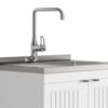 Murphy - Laundry Multifunctional Cabinet With Faucet And Stainless Steel Sink - White - Image 5